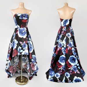 VINTAGE Y2K Bold Floral Hi-Low Cocktail Prom Dress 7